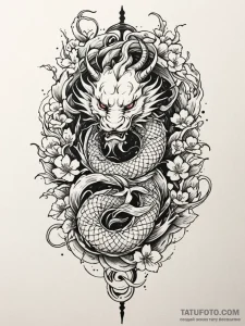 Hollow relic crowned with roots, tattoo line... - эскиз тату (№1752230376_0, 11.07.2025 10:39) — Tatufoto.com