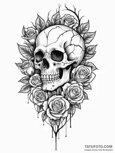 Jungle relic beneath bone roots, tattoo sketc... - эскиз тату (№1752230963_0, 11.07.2025 10:49) — Tatufoto.com