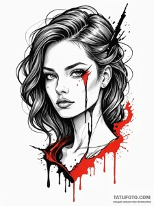 Broken sword bleeding ink, tattoo flash sheet... - эскиз тату (№1752231213_0, 11.07.2025 10:53) — Tatufoto.com