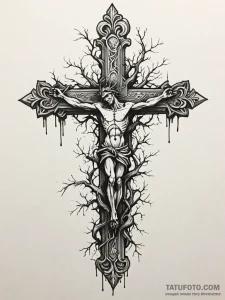 Ruined statue devoured by roots, artistic tat... - эскиз тату (№1752231839_0, 11.07.2025 11:03) — Tatufoto.com