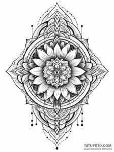 Ghost dagger beneath spectral bloom, ink illu... - эскиз тату (№1752232878_0, 11.07.2025 11:21) — Tatufoto.com