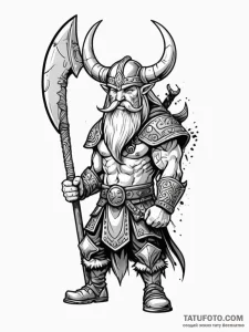 Viking warrior with a cybernetically enhanced... - эскиз тату (№1752233259_0, 11.07.2025 11:27) — Tatufoto.com