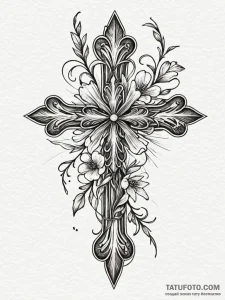 Oak blade beneath spectral bloom, artistic ta... - эскиз тату (№1752233755_0, 11.07.2025 11:35) — Tatufoto.com