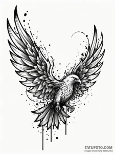Black fire engulfing wings, artistic tattoo s... - эскиз тату (№1752234088_0, 11.07.2025 11:41) — Tatufoto.com