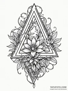 Penrose triangle intertwined with thorny vine... - эскиз тату (№1752234172_0, 11.07.2025 11:42) — Tatufoto.com