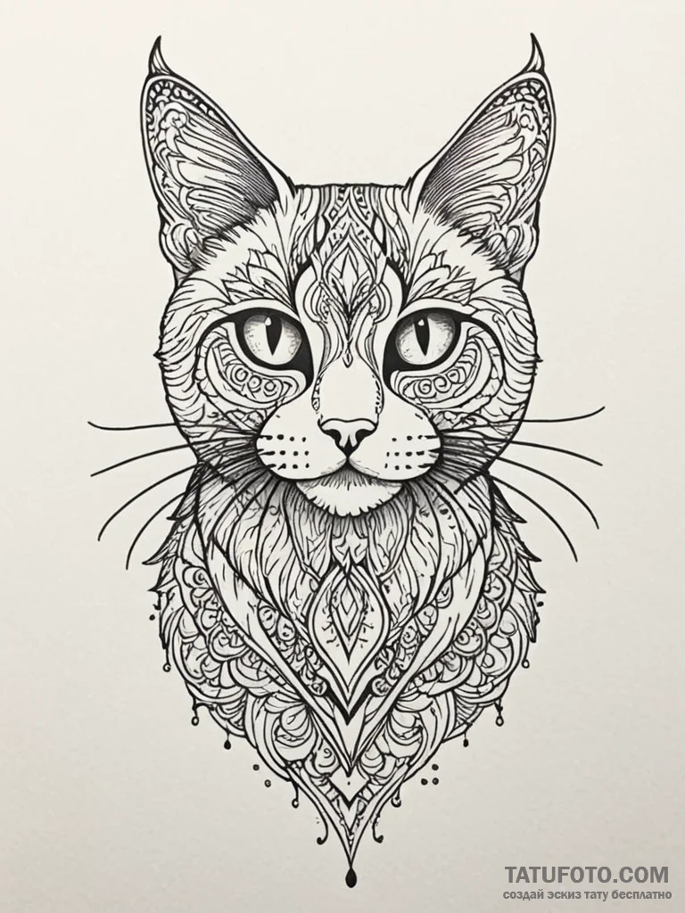 Cat shadow stalking in mist, tattoo drawing o… — эскиз тату (№1752234253_0, 11.07.2025 11:44) — Tatufoto.com