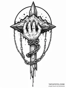 Meteor claw wrapped in chains, concept art fo... - эскиз тату (№1752234747_0, 11.07.2025 11:52) — Tatufoto.com