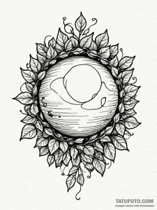 Woven orb crowned in ivy, ink illustration fo... - эскиз тату (№1752235334_0, 11.07.2025 12:02) — Tatufoto.com