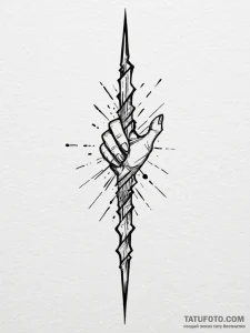 Fractured blade echoing spectral light, artis... - эскиз тату (№1752235414_0, 11.07.2025 12:03) — Tatufoto.com