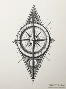 A sundial, tattoo line art, bold outlines, th... - эскиз тату (№1752235737_0, 11.07.2025 12:08) — Tatufoto.com