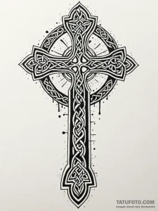 Celtic cross, tattoo line art, stylized inter... - эскиз тату (№1752236625_0, 11.07.2025 12:23) — Tatufoto.com