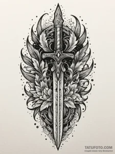 Dagger made from a shard of obsidian, humming... - эскиз тату (№1752236705_0, 11.07.2025 12:25) — Tatufoto.com