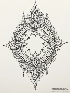 Opal needles piercing ancient skin, concept a... - эскиз тату (№1752237513_0, 11.07.2025 12:38) — Tatufoto.com
