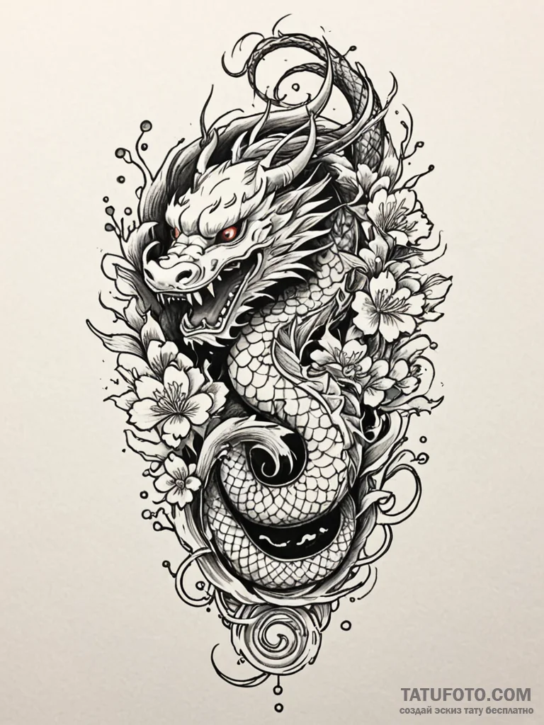 Oak blossom devouring relic, tattoo sketch de… — эскиз тату (№1752237997_0, 11.07.2025 12:46) — Tatufoto.com