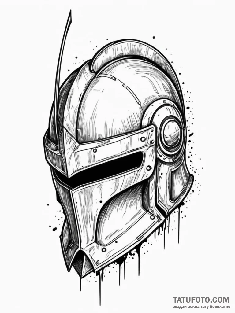 Knightр р†р вђљрівђћсћs helmet split in battl… — эскиз тату (№1752239777_0, 11.07.2025 13:16) — Tatufoto.com