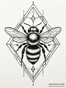 Bee, tattoo drawing outline, stylized interpr... - эскиз тату (№1752240018_0, 11.07.2025 13:20) — Tatufoto.com