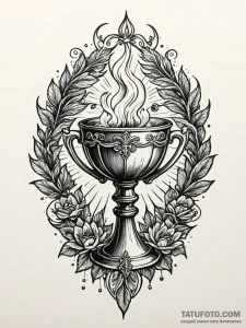 Engraved chalice spilling shadows, tattoo fla... - эскиз тату (№1752240431_0, 11.07.2025 13:27) — Tatufoto.com