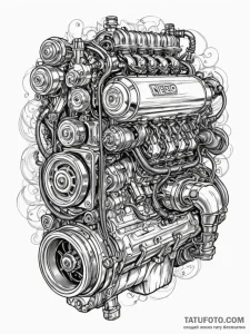 Supercharger, polished and powerful, on top o... - эскиз тату (№1752240515_0, 11.07.2025 13:28) — Tatufoto.com