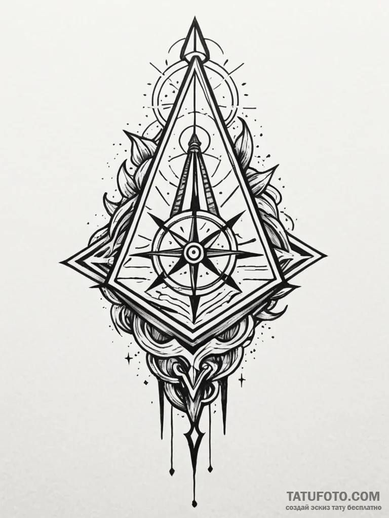 Night sigil beneath shattered spire, tattoo f... - эскиз тату (№1752241019_0, 11.07.2025 13:36) — Tatufoto.com