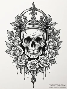 Frosted crown beneath shattered gate, artisti... - эскиз тату (№1752241960_0, 11.07.2025 13:52) — Tatufoto.com