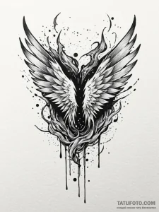 Glacial wings devouring starlight, tattoo fla... - эскиз тату (№1752242219_0, 11.07.2025 13:56) — Tatufoto.com