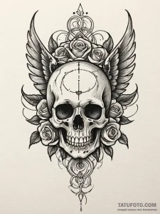 Dark wings made of smoke, tattoo drawing outl... - эскиз тату (№1752242304_0, 11.07.2025 13:58) — Tatufoto.com