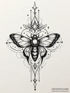 Night moth crowned in stars, tattoo sketch de... - эскиз тату (№1752242561_0, 11.07.2025 14:02) — Tatufoto.com
