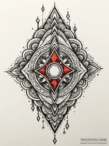 Quartz amulet glowing faintly, tattoo sketch... - эскиз тату (№1752243328_0, 11.07.2025 14:15) — Tatufoto.com