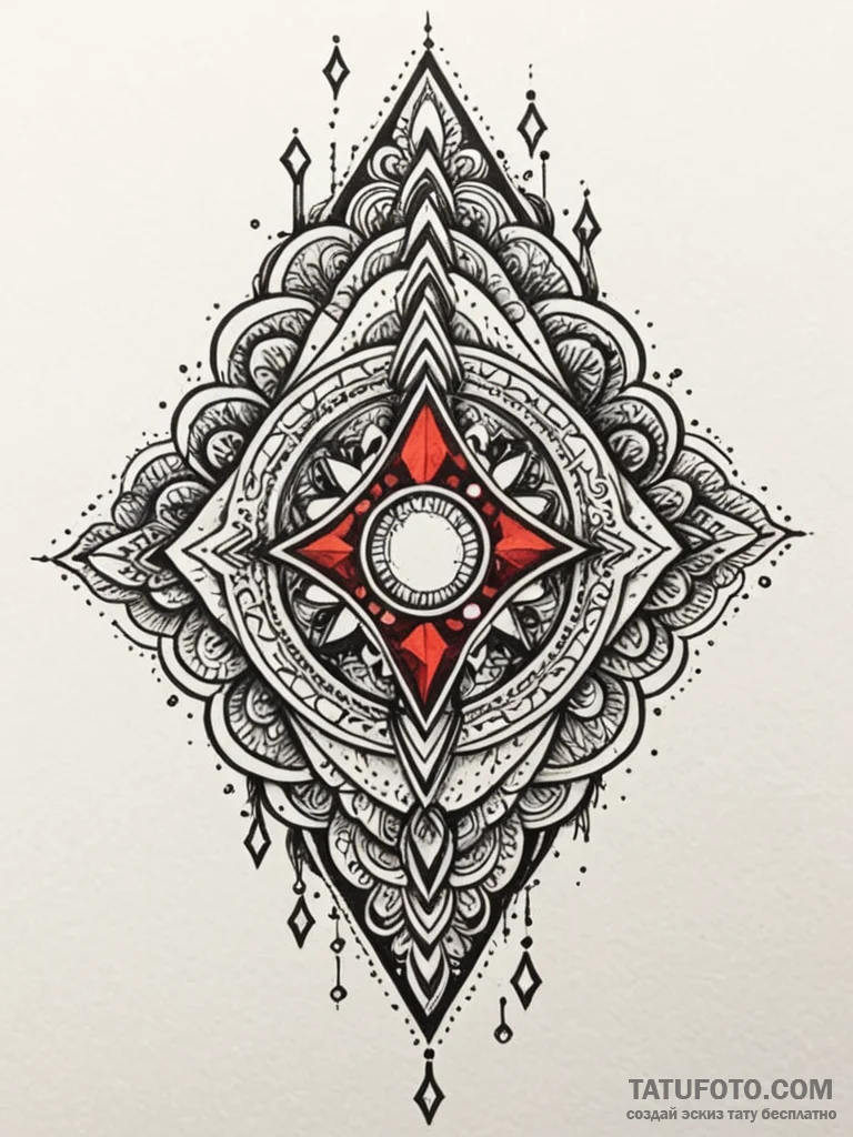 Quartz amulet glowing faintly, tattoo sketch… — эскиз тату (№1752243328_0, 11.07.2025 14:15) — Tatufoto.com