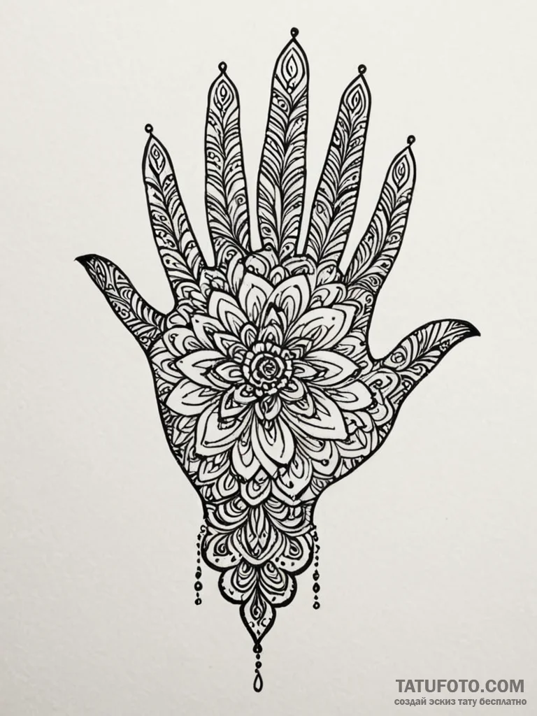 мехенди — эскиз тату (№1752243426_0, 11.07.2025 14:17) — Tatufoto.com
