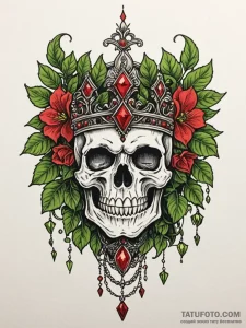 Jewel helm crowned in ivy, concept art for ta... - эскиз тату (№1752243754_0, 11.07.2025 14:22) — Tatufoto.com