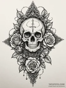 Ornament, tattoo drawing outline, on a clean... - эскиз тату (№1752244097_0, 11.07.2025 14:28) — Tatufoto.com