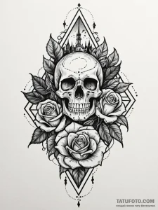Twilight relic beneath spectral spire, tattoo... - эскиз тату (№1752244438_0, 11.07.2025 14:33) — Tatufoto.com