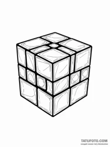 Rubik's cube - эскиз тату (№1752244525_0, 11.07.2025 14:35) — Tatufoto.com