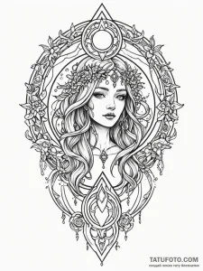Broken veil of celestial gate, tattoo flash s... - эскиз тату (№1752244609_0, 11.07.2025 14:36) — Tatufoto.com