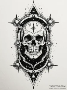 Bone gate opening to stars, tattoo sketch des... - эскиз тату (№1752244779_0, 11.07.2025 14:39) — Tatufoto.com