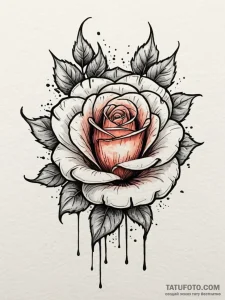 Graven rose beneath burning sky, tattoo flash... - эскиз тату (№1752244950_0, 11.07.2025 14:42) — Tatufoto.com