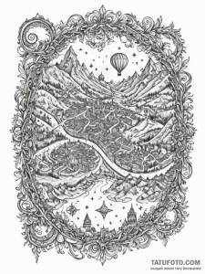 Unfurled scroll showing a battle plan or a ma... - эскиз тату (№1752245120_0, 11.07.2025 14:45) — Tatufoto.com