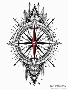 Arrow stuck in compass, tattoo line art, tras... - эскиз тату (№1752247243_0, 11.07.2025 15:20) — Tatufoto.com