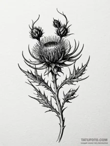 Thistle flower, beautiful but protected by th... - эскиз тату (№1752247668_0, 11.07.2025 15:27) — Tatufoto.com