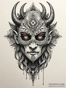 Druid mask with hollow eyes, tattoo flash she... - эскиз тату (№1752247751_0, 11.07.2025 15:29) — Tatufoto.com