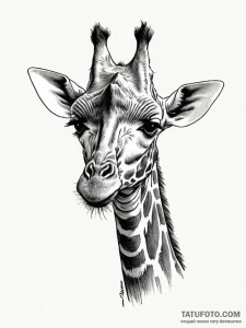 Giraffe, artistic tattoo sketch, minimalist t... - эскиз тату (№1752248002_0, 11.07.2025 15:33) — Tatufoto.com