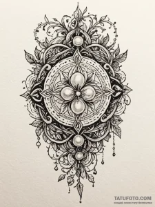 Pearl bracelet beneath iron roots, tattoo lin... - эскиз тату (№1752248253_0, 11.07.2025 15:37) — Tatufoto.com