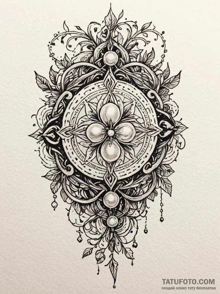 Pearl bracelet beneath iron roots, tattoo lin... - эскиз тату (№1752248253_0, 11.07.2025 15:37) — Tatufoto.com