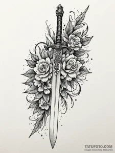 Sword, tattoo flash sheet design, unique desi... - эскиз тату (№1752249805_0, 11.07.2025 16:03) — Tatufoto.com
