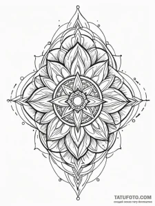 Rift banner beneath celestial bloom, tattoo s... - эскиз тату (№1752249890_0, 11.07.2025 16:04) — Tatufoto.com
