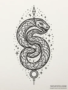 Rainbow serpent weaving through stars, tattoo... - эскиз тату (№1752250481_0, 11.07.2025 16:14) — Tatufoto.com
