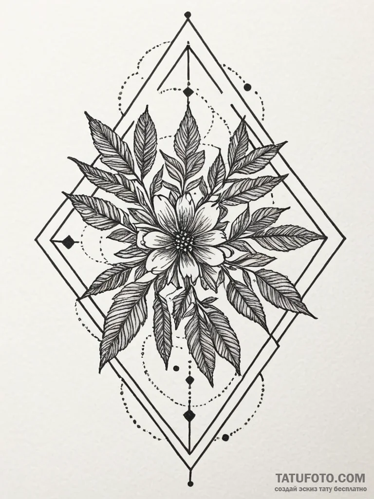 Rowan, tattoo drawing outline, dotwork tattoo... - эскиз тату (№1752251071_0, 11.07.2025 16:24) — Tatufoto.com