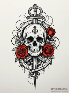 Atomic anchor in electric storm, artistic tat... - эскиз тату (№1752251580_0, 11.07.2025 16:33) — Tatufoto.com