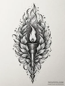 Torch burning with spectral flame, artistic t... - эскиз тату (№1752252086_0, 11.07.2025 16:41) — Tatufoto.com